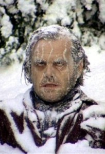 Jack Nicholson in una scena del film "The Shining".