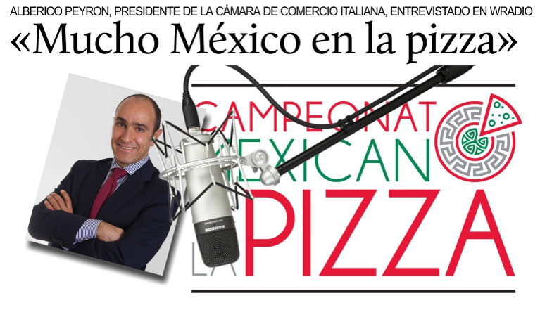 Mxico, entrevista radiofnica a Alberico Peyron sobre el campeonato de la pizza.