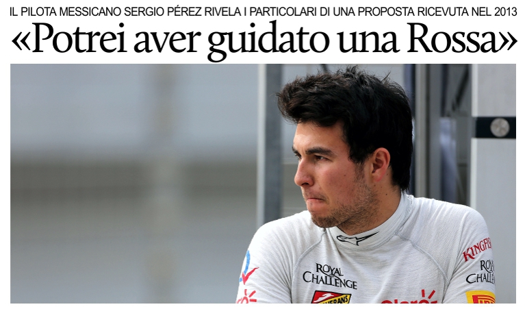 Il messicano Prez rivela: Potrei aver guidato una Ferrari.