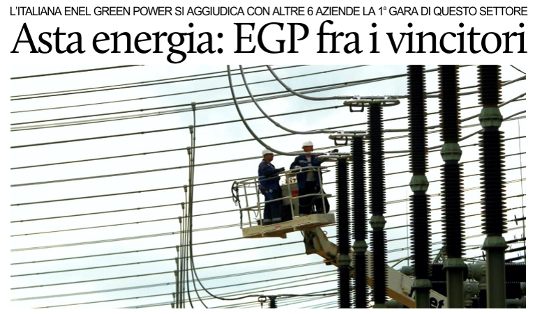 Enel Green Power fra i vincitori della 1 asta del mercato elettrico in Messico.