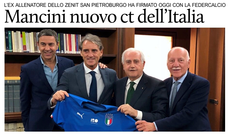 Roberto Mancini  il nuovo ct dellItalia.