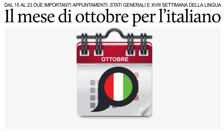 Il mese di ottobre per l'italiano.