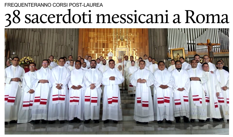 38 sacerdoti messicani studieranno in Italia.