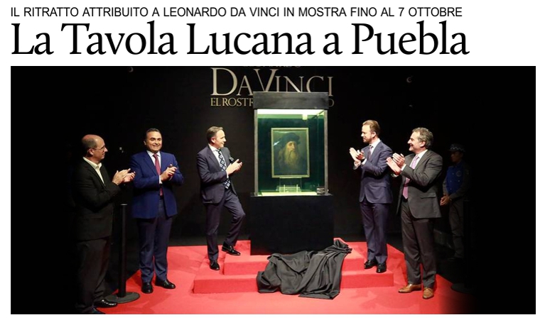La Tavola Lucana, attribuita a Leonardo Da Vinci, in mostra a Puebla.