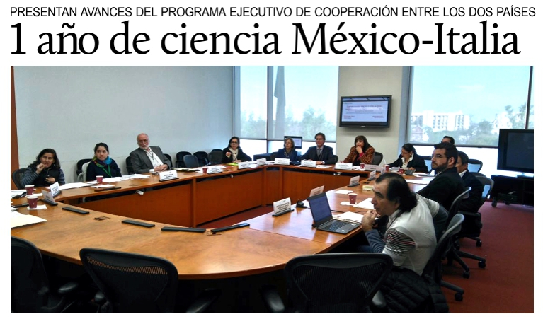Cooperaci�n cient�fica entre Italia y M�xico: presentan los resultados del primer a�o.