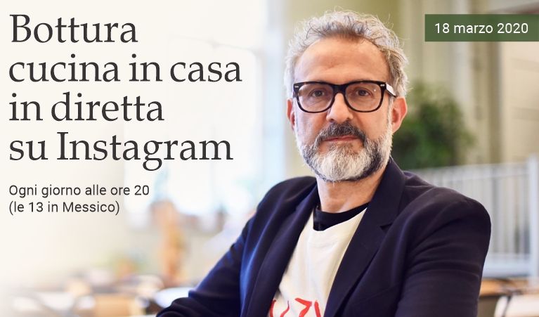 Bottura cucina in diretta su Instagram