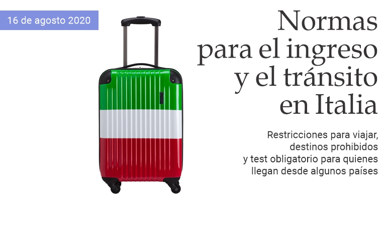Normas para el ingreso y el tr�nsito en Italia