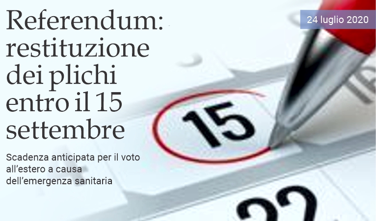 Referendum: restituzione dei plichi entro il 15 settembre