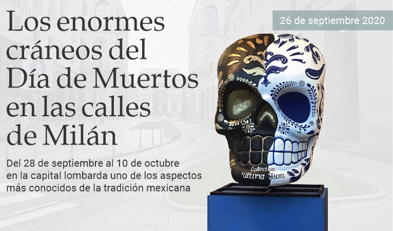 Los enormes crneos del Da de Muertos en Miln